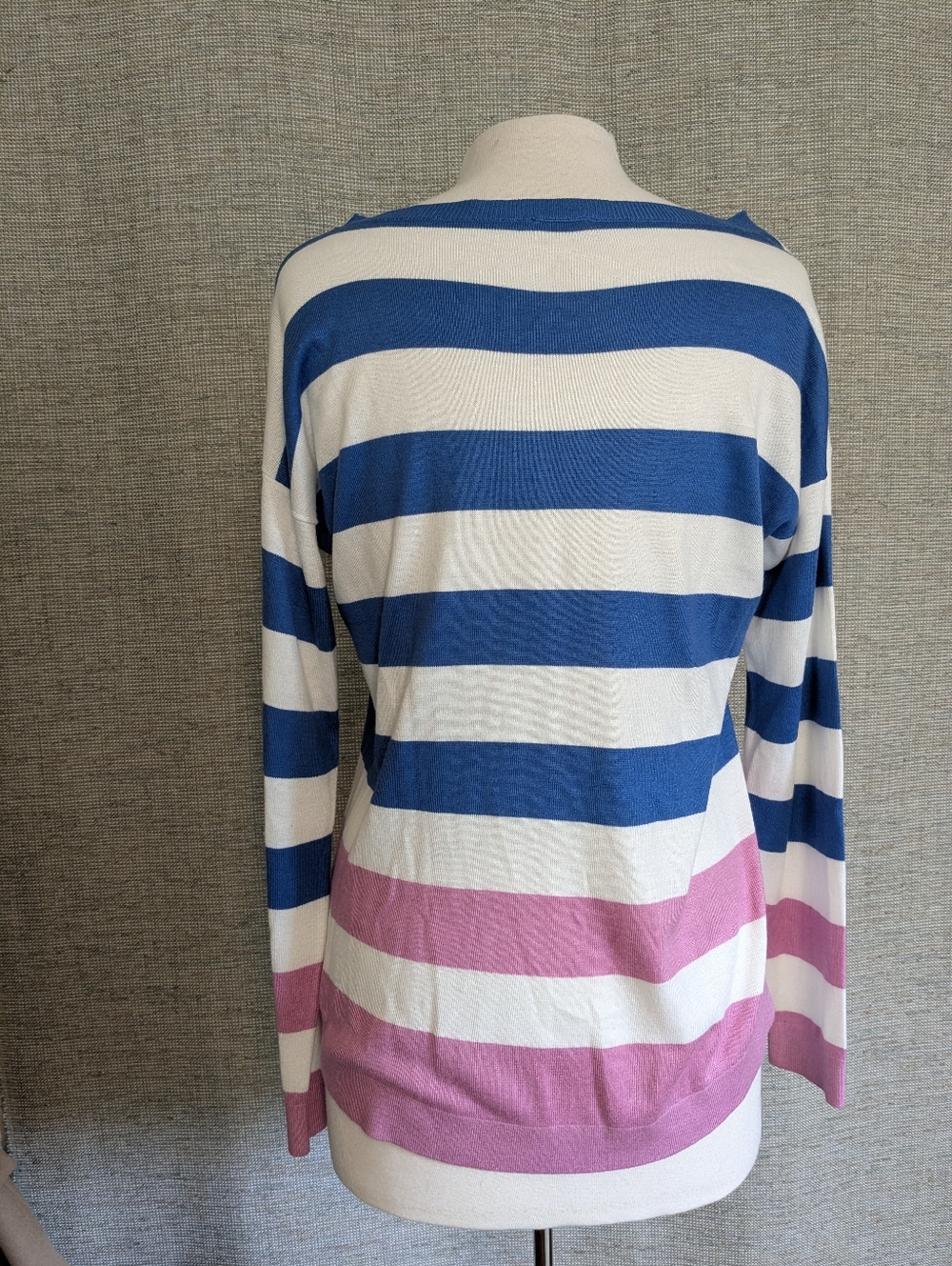 United Colors of Benetton Striped Drop Shoulder Lightweight Sweater Large - Picture 6 of 8